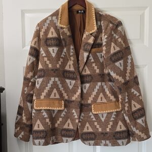 Miss Me Brown and Tan Blazer